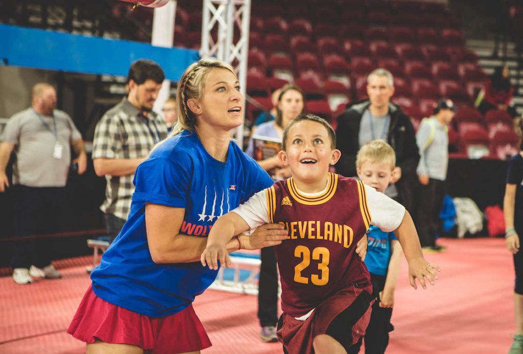 Jessie Graff teaching Wolfpack Ninja Tour